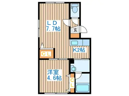 ラ・プリマベーラ(1LDK/3階)の間取り写真