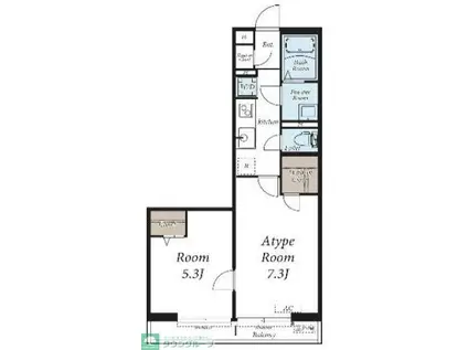 ヴィラ西新井(1LDK/1階)の間取り写真