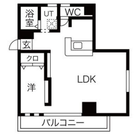 レジェンド南竹屋(1LDK/4階)の間取り写真