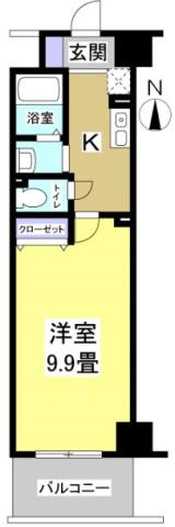 セントラルコート21(1K/3階)の間取り写真