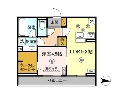 D-KUUTIO(1LDK/2階)の間取り写真