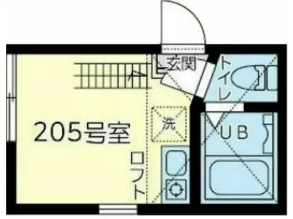 ユナイト石川町ジェフ・ペック(ワンルーム/2階)の間取り写真