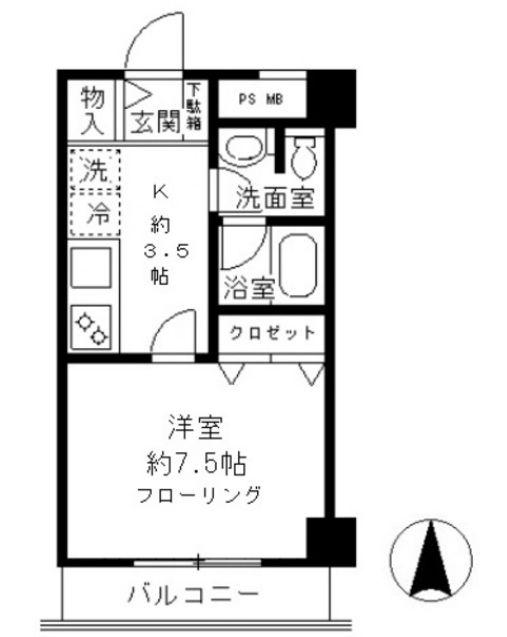パディ初台(1K/2階)の間取り写真
