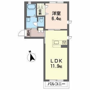 アバンダンティア(1LDK/2階)の間取り写真