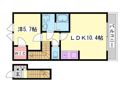 レーゾンピーコック(1LDK/2階)の間取り写真