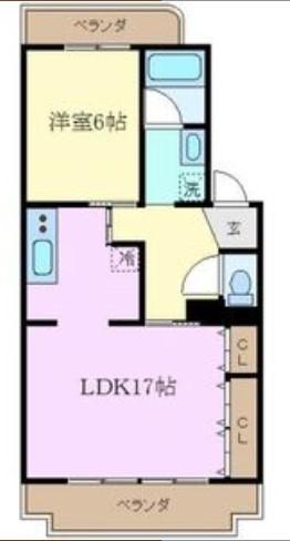 マンション柳(1LDK/3階)の間取り写真