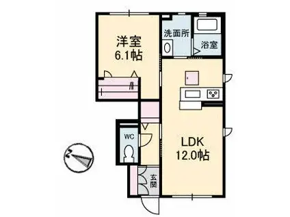 PARK PLAZA SHIMAIII(1LDK/1階)の間取り写真
