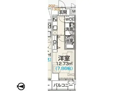 ザ・ラウンジ大須(1K/7階)の間取り写真