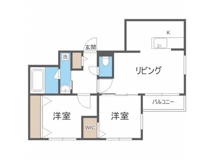 ビッグレジデンス中島公園(2LDK/4階)の間取り写真