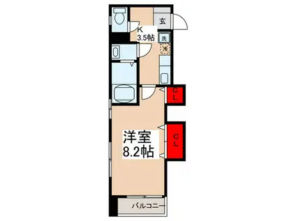 第三吉澤ビル(1K/4階)の間取り写真