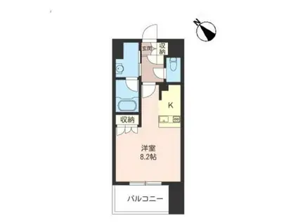 オーキッドレジデンス品川(ワンルーム/3階)の間取り写真