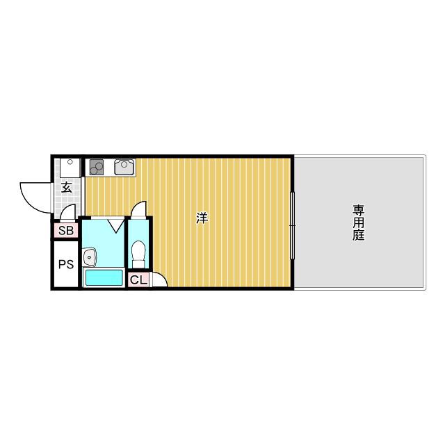 パラツィーナ甲子園口I(ワンルーム/1階)の間取り写真