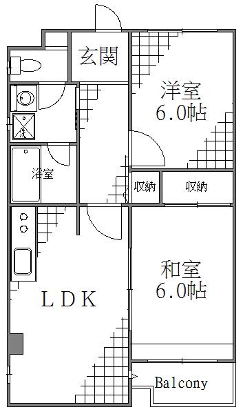 コートアゼリア(2LDK/11階)の間取り写真