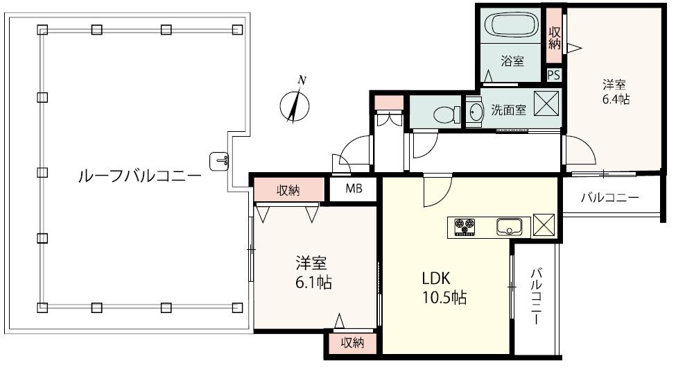 東立石4丁目(2LDK/5階)の間取り写真