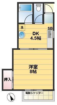 ハウゼリーベ(1DK/1階)の間取り写真