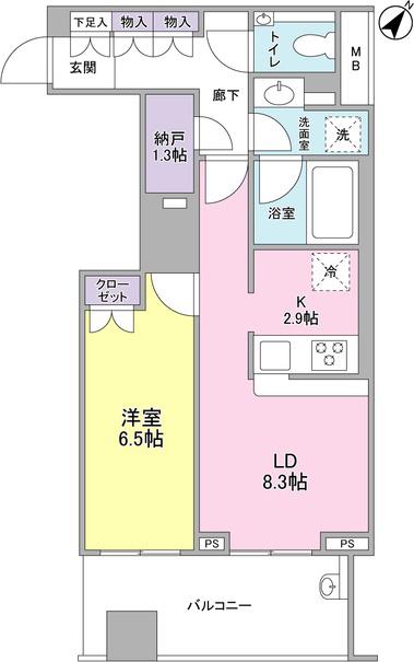 クロスエアタワー(1SLDK/20階)の間取り写真