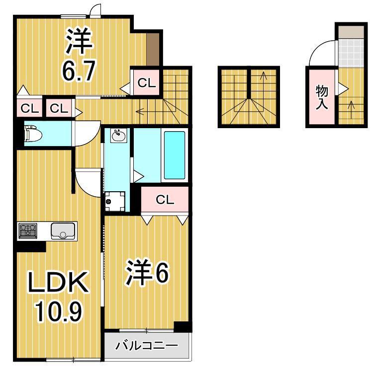 パラッツォ ビアンカ(2LDK/3階)の間取り写真