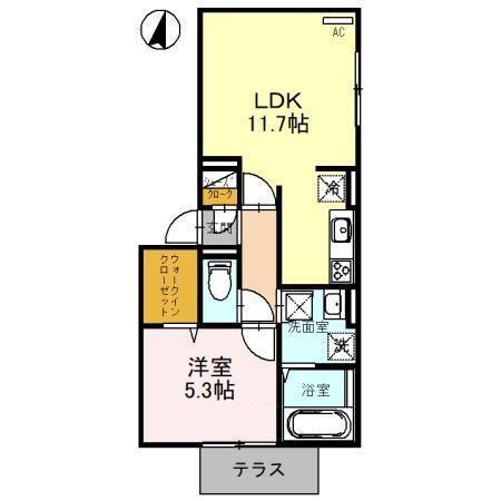 MIRA ADAGIO(1LDK/1階)の間取り写真
