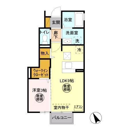 ベル・エクレールII(1LDK/1階)の間取り写真