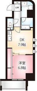 ディアコート白川(1DK/8階)の間取り写真