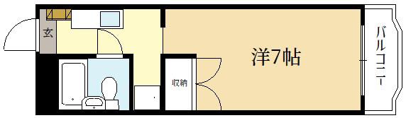 サンシティ共立(1K/1階)の間取り写真