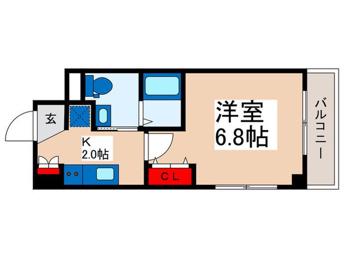 DECOR(1K/4階)の間取り写真