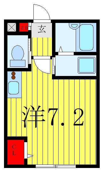 クレシア本木西町(ワンルーム/1階)の間取り写真