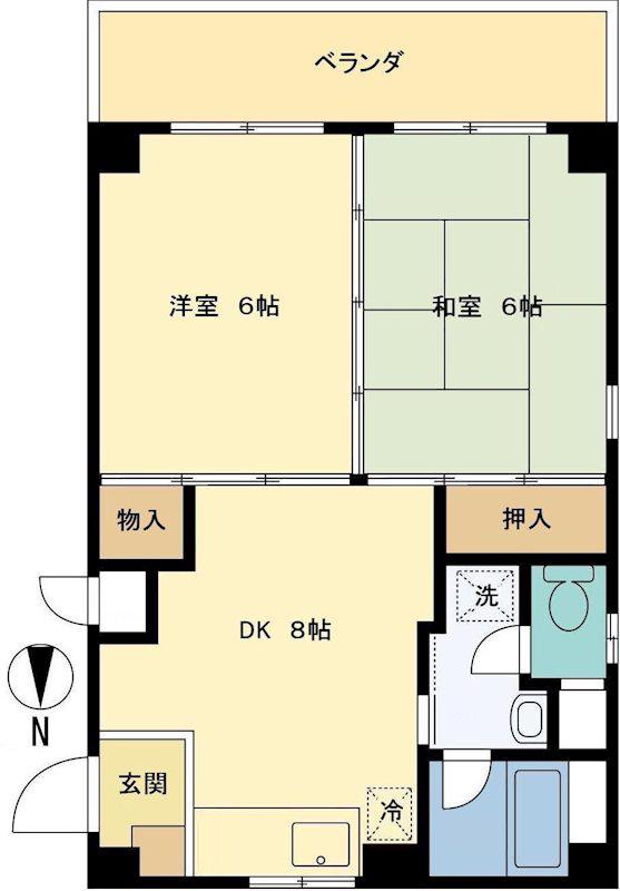アルス中央林間(2DK/2階)の間取り写真