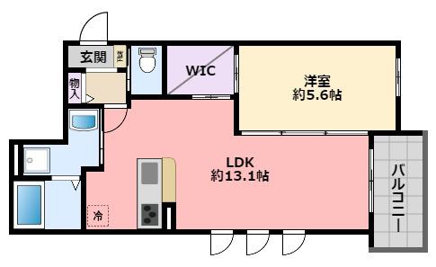 コンフォート白鳩(1LDK/3階)の間取り写真