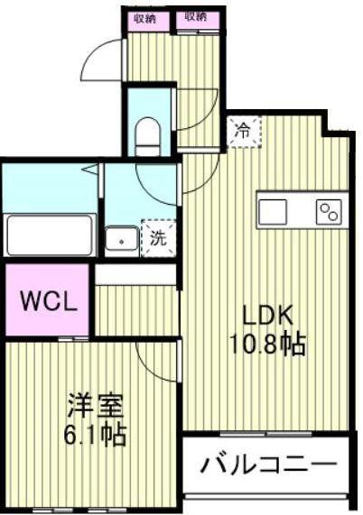 SOLANA I(1SLDK/2階)の間取り写真