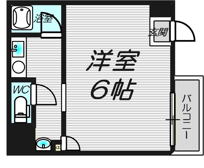 THECITY弁天町(ワンルーム/2階)の間取り写真