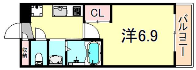 LUXE塚口(1K/5階)の間取り写真