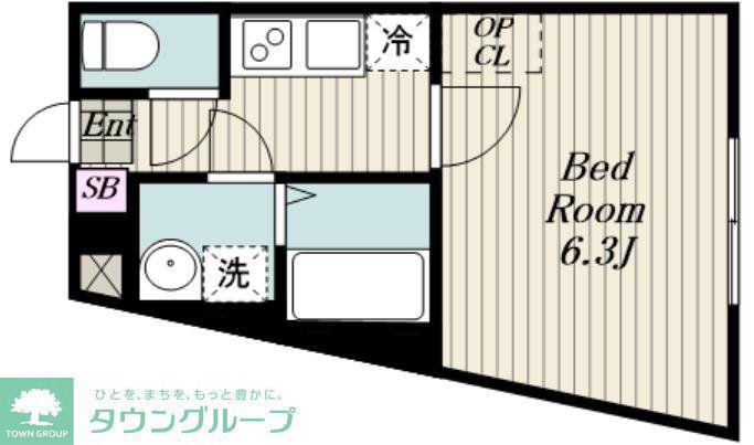 PARK ROOMS SHINJUKU NAKAI(1K/1階)の間取り写真