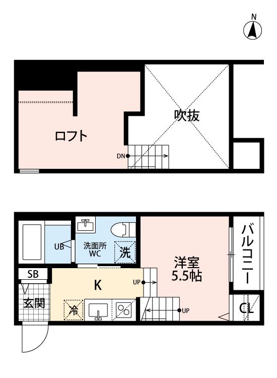 ユアーズ箱崎(ワンルーム/2階)の間取り写真