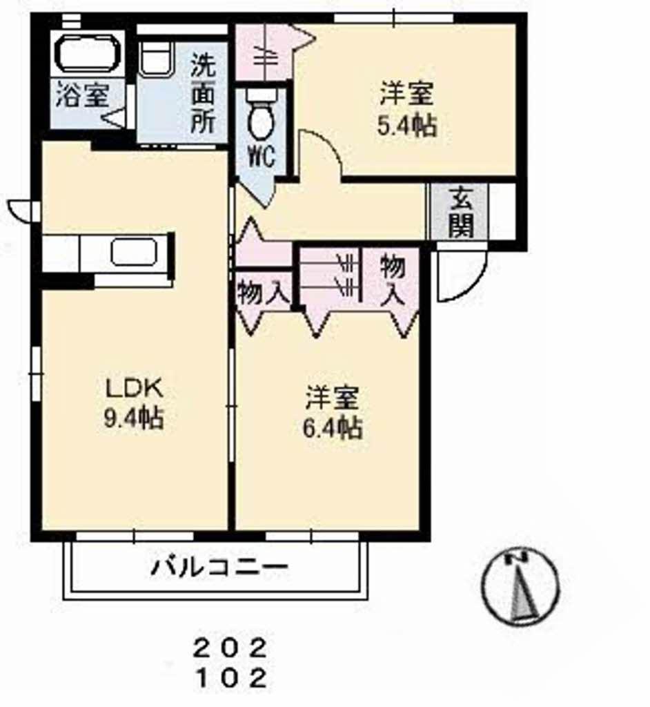 グレ一スT A(2LDK/1階)の間取り写真