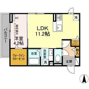 ルミナーレ山の手(1LDK/2階)の間取り写真