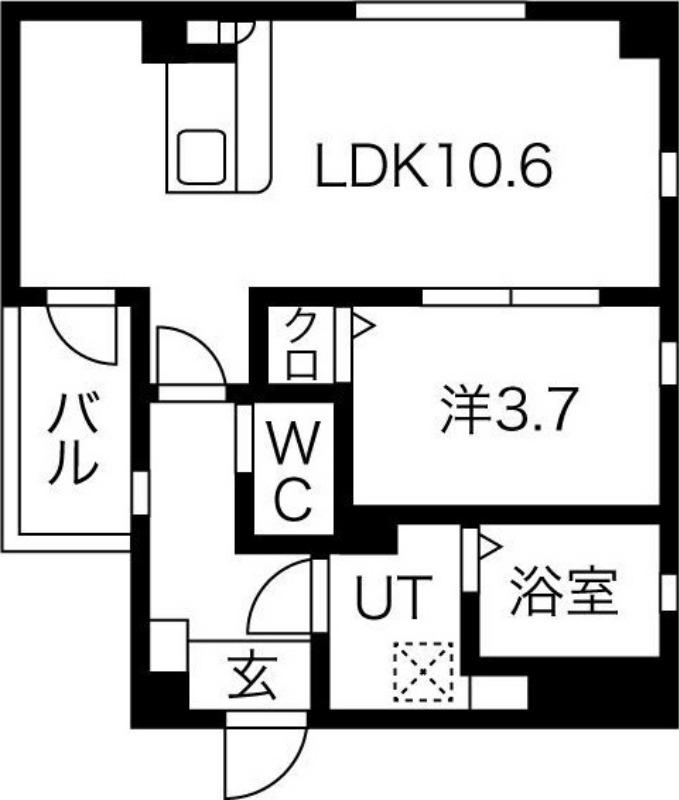 ロイヤルレジデンス高畑(1LDK/4階)の間取り写真