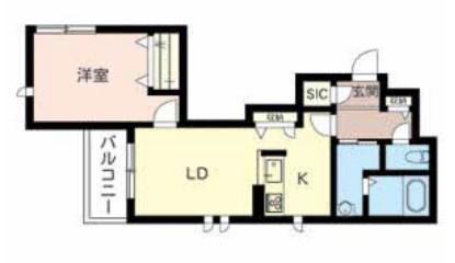 プレミアス三左衛門(1LDK/2階)の間取り写真