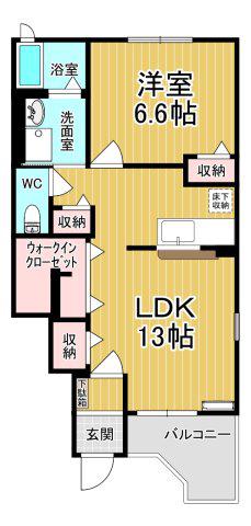 アスカ B(1LDK/1階)の間取り写真