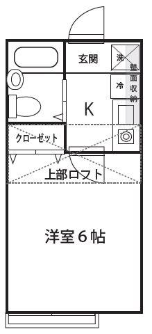 パークプレイス(1K/2階)の間取り写真