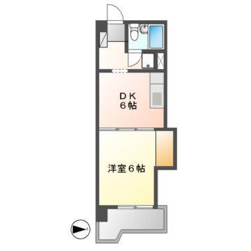 菱家ビル(1DK/4階)の間取り写真