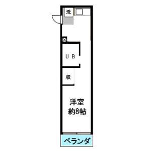 ヴィラカレッジ3(ワンルーム/1階)の間取り写真