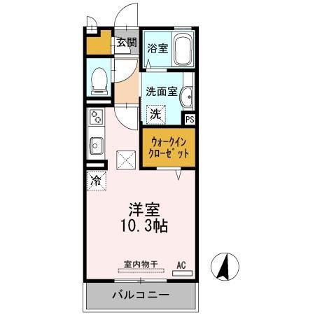 アルエット(ワンルーム/1階)の間取り写真