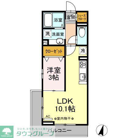 PRENDRE(1LDK/2階)の間取り写真