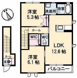 ラ ブリーゼ(2LDK/2階)の間取り写真