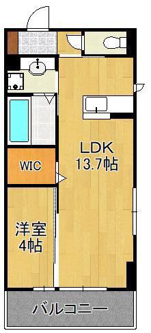 喜宝TOMODA(1LDK/3階)の間取り写真