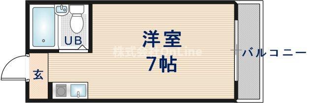長栄寺ハイツ(ワンルーム/1階)の間取り写真