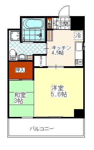 日の出ハイツ(1DK/8階)の間取り写真