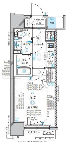 ディアレイシャス名古屋太閤通III(1K/5階)の間取り写真
