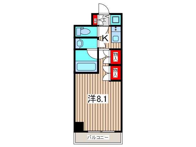 DIPS西川口(1K/4階)の間取り写真